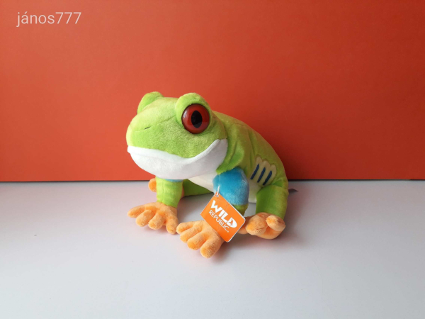 Eredeti Wild Republic BÉKA plüss kabala figura ! 27 cm-es levelibéka plüssfigura ! EXTRA ! ÉLETHŰ !!