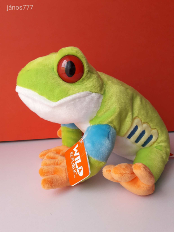Eredeti Wild Republic BÉKA plüss kabala figura ! 27 cm-es levelibéka plüssfigura ! EXTRA ! ÉLETHŰ !!