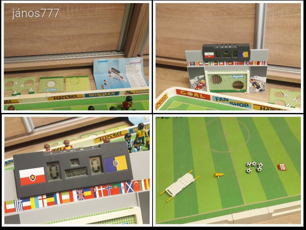 Eredeti Playmobil foci labdarúgás pálya elektromos kijelző sok figura készlet ! Playmobil 4700 4726
