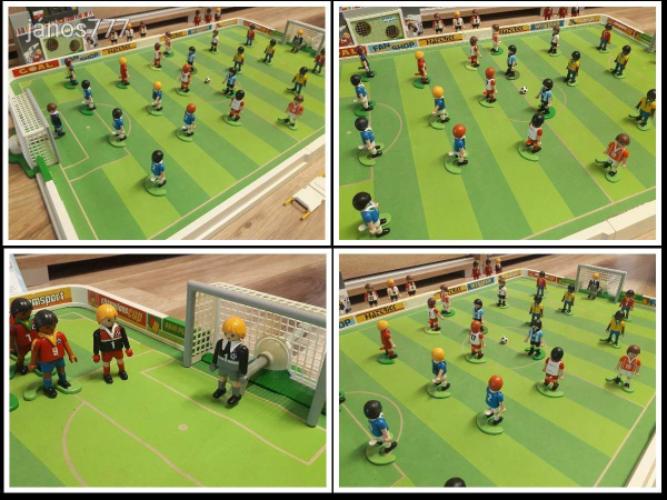Eredeti Playmobil foci labdarúgás pálya elektromos kijelző sok figura készlet ! Playmobil 4700 4726
