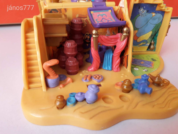 Eredeti Bluebird 1995 Polly Pocket Disney ALADDIN ház Agrabah piac retro játéktér ! EXTRA