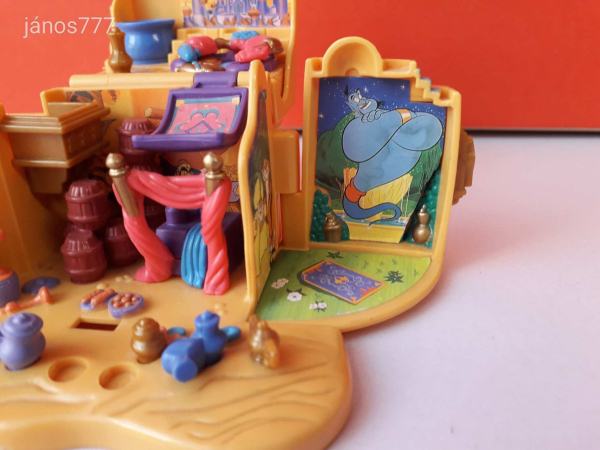 Eredeti Bluebird 1995 Polly Pocket Disney ALADDIN ház Agrabah piac retro játéktér ! EXTRA