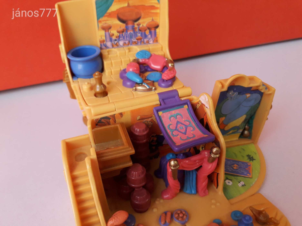 Eredeti Bluebird 1995 Polly Pocket Disney ALADDIN ház Agrabah piac retro játéktér ! EXTRA