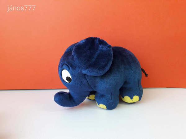 Eredeti Die Maus EGÉR + KÉK ELEFÁNT retro mesehős 2 db plüss kabala figura EXTRA