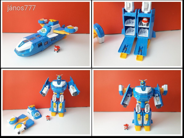 Eredeti Alpha Super Wings 3-az-1-ben World Aircraft átalakuló robot Jett repülővel !! A szárnyalók