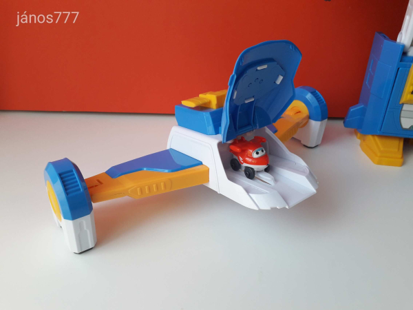 Eredeti Alpha Super Wings 3-az-1-ben World Aircraft átalakuló robot Jett repülővel !! A szárnyalók