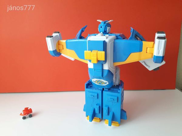 Eredeti Alpha Super Wings 3-az-1-ben World Aircraft átalakuló robot Jett repülővel !! A szárnyalók