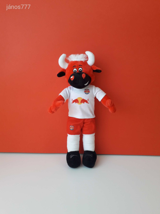 Eredeti Red Bull bika Bullidibumm Salzburg foci futball kabala 36 cm-es plüss figura ! EXTRA