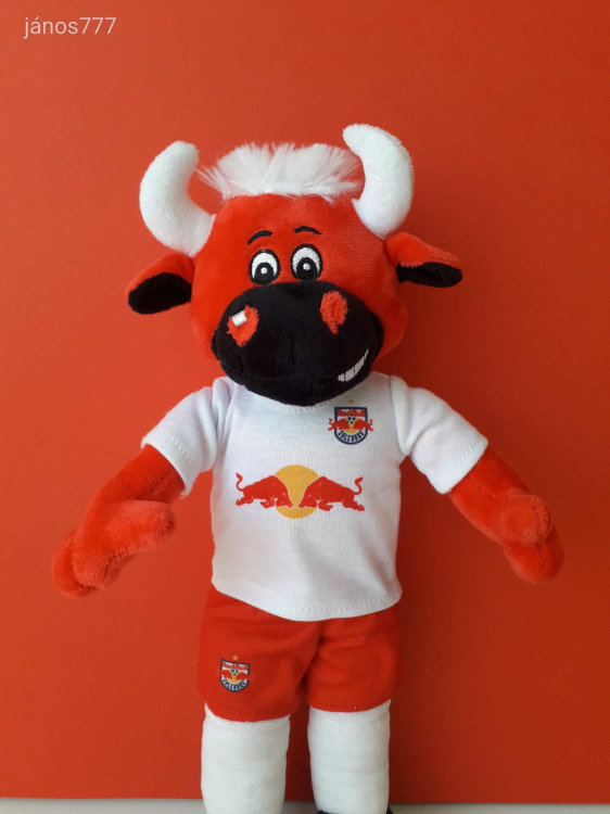 Eredeti Red Bull bika Bullidibumm Salzburg foci futball kabala 36 cm-es plüss figura ! EXTRA