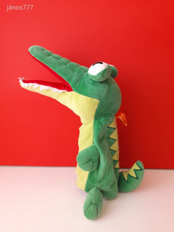 Eredeti Fashy KROKODIL báb plüss KROKI kabala figura ! 38 cm-es BÁB mozgatható szájjal ! EXTRA !