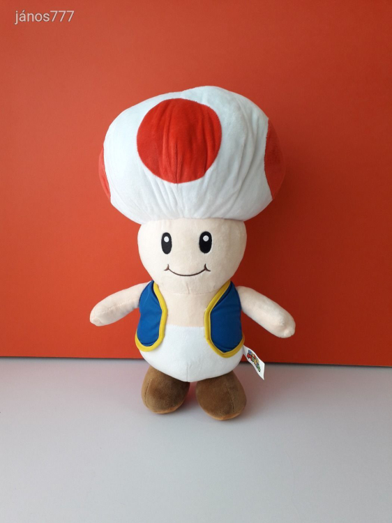 Eredeti Nintendo SUPER MARIO gomba Toad plüssfigura 45 cm-es plüss kabala figura !! EXTRA !!