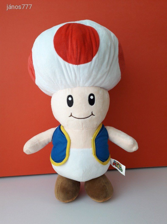 Eredeti Nintendo SUPER MARIO gomba Toad plüssfigura 45 cm-es plüss kabala figura !! EXTRA !!