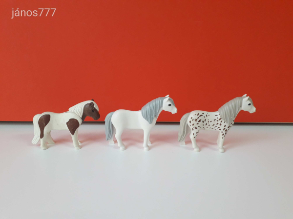 Eredeti Playmobil 3db póni ló állatfigura !!