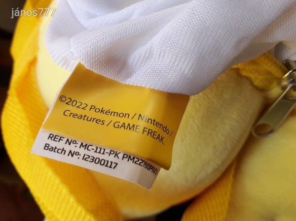 Eredeti Nintendo POKÉMON PIKACHU plüss HÁTIZSÁK kabala figura 35 cm-es Pokemon plüssfigura EXTRA