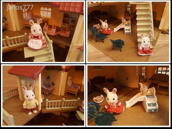Eredeti Sylvanian Families nagy ház világítással berendezéssel figurákkal !!