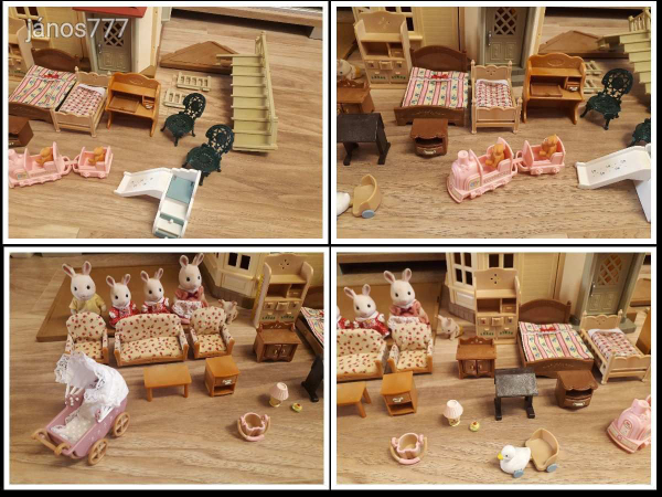 Eredeti Sylvanian Families nagy ház világítással berendezéssel figurákkal !!
