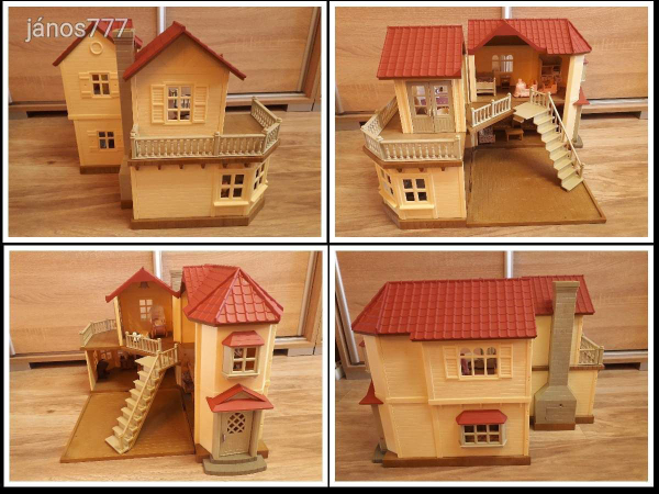 Eredeti Sylvanian Families nagy ház világítással berendezéssel figurákkal !!