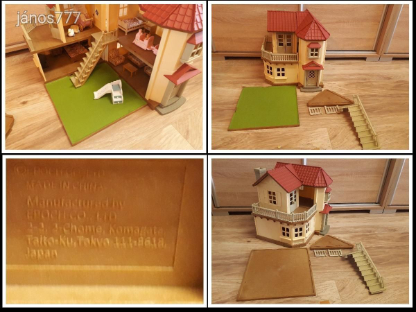 Eredeti Sylvanian Families nagy ház világítással berendezéssel figurákkal !!