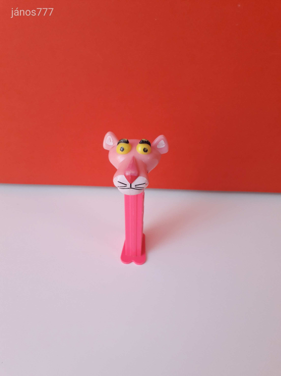 Eredeti PEZ cukorkatartó adagoló Rózsaszín Párduc ! 10,5cm