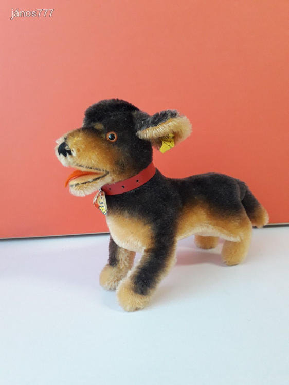 Eredeti STEIFF kutya plüss TACSKÓ 25 cm antik STEIFF Dachshund Dog kabala figura !! EXTRA !!