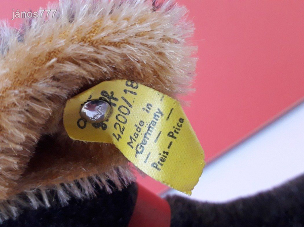 Eredeti STEIFF kutya plüss TACSKÓ 25 cm antik STEIFF Dachshund Dog kabala figura !! EXTRA !!