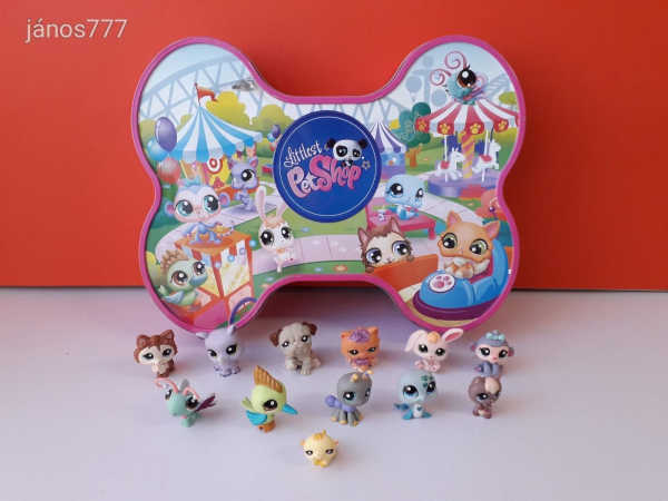 Eredeti Hasbro LPS Littlest Pet Shop Fém dobozos készlet 12db kisállattal ! EXTRA RITKA készlet !!