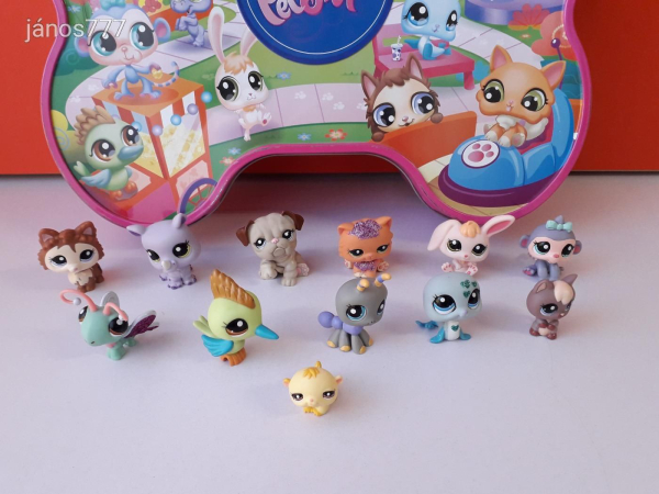 Eredeti Hasbro LPS Littlest Pet Shop Fém dobozos készlet 12db kisállattal ! EXTRA RITKA készlet !!