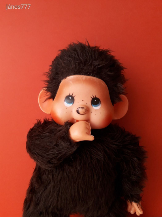 Eredeti EFFE Monchhichi XL Moncsicsi Moncsi retro kabala figura 47 cm-es Made in Italy ! EXTRA !!
