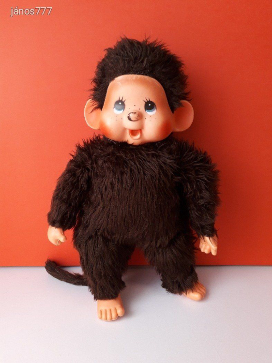 Eredeti EFFE Monchhichi XL Moncsicsi Moncsi retro kabala figura 47 cm-es Made in Italy ! EXTRA !!