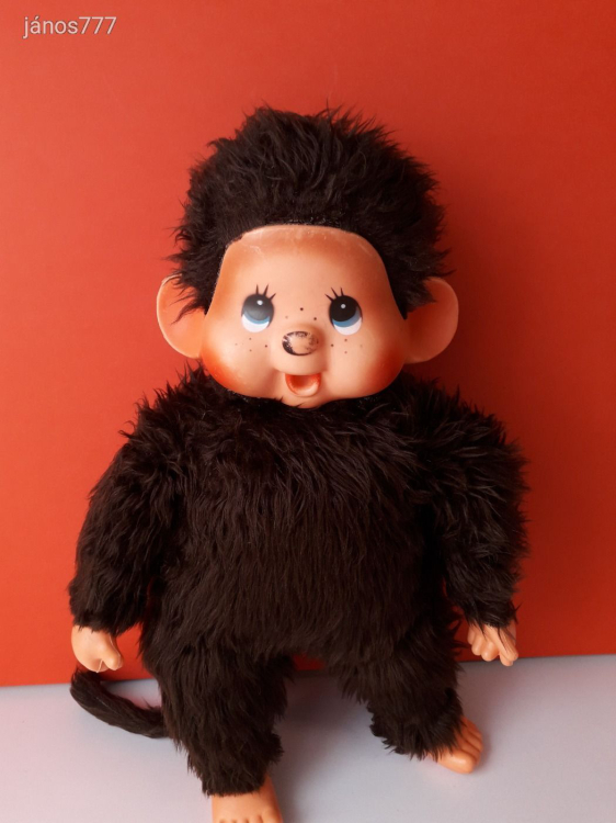 Eredeti EFFE Monchhichi XL Moncsicsi Moncsi retro kabala figura 47 cm-es Made in Italy ! EXTRA !!