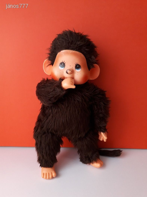 Eredeti EFFE Monchhichi XL Moncsicsi Moncsi retro kabala figura 47 cm-es Made in Italy ! EXTRA !!