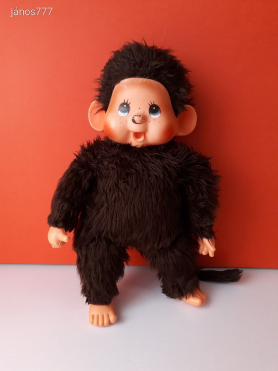 Eredeti EFFE Monchhichi XL Moncsicsi Moncsi retro kabala figura 47 cm-es Made in Italy ! EXTRA !!