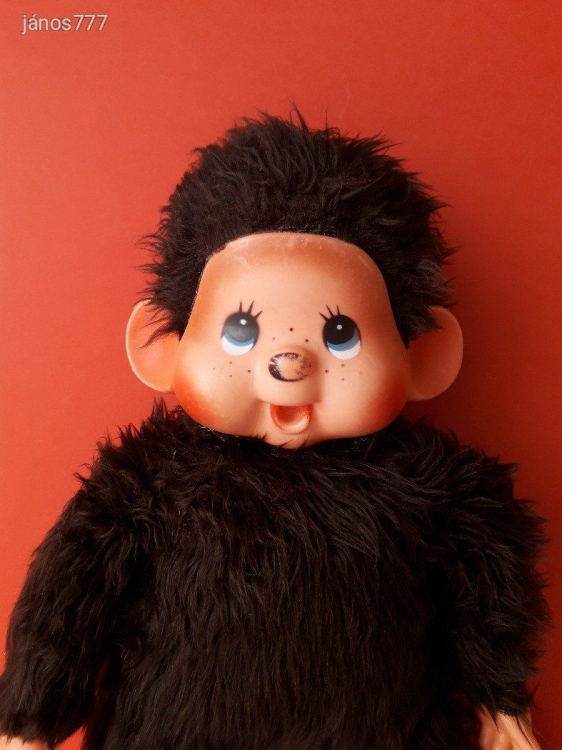 Eredeti EFFE Monchhichi XL Moncsicsi Moncsi retro kabala figura 47 cm-es Made in Italy ! EXTRA !!