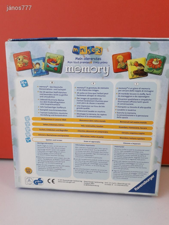 Eredeti Ravensburger Ministeps Memory puha memória párosító játék !!