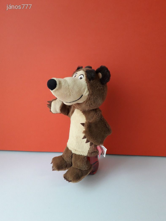 Eredeti Mása és a Medve mese MACI plüss figura 27 cm-es mackó BÁB ! Masha and the Bear !!