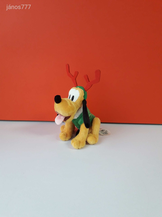 Eredeti Disney PLUTO PLÚTÓ kutya Miki Egér barát plüss kabala figura Karácsonyi kiadás EXTRA