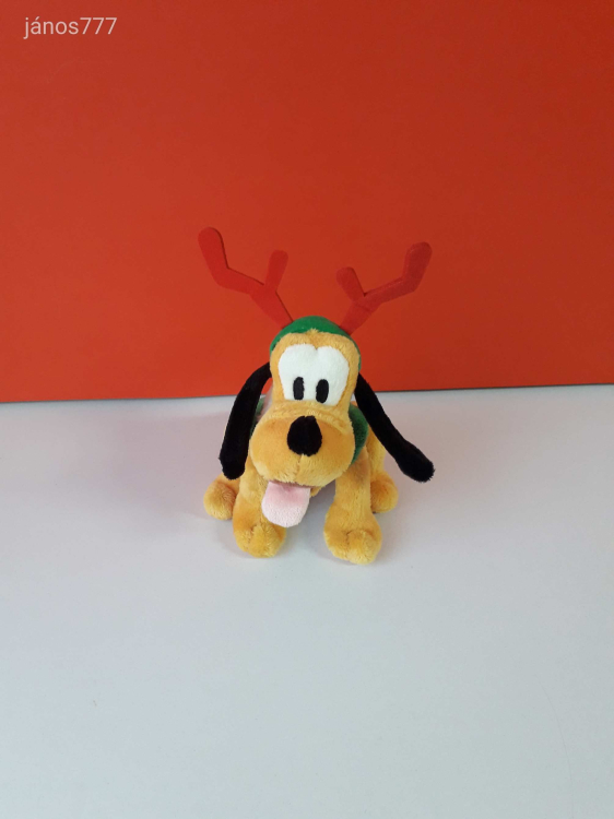 Eredeti Disney PLUTO PLÚTÓ kutya Miki Egér barát plüss kabala figura Karácsonyi kiadás EXTRA