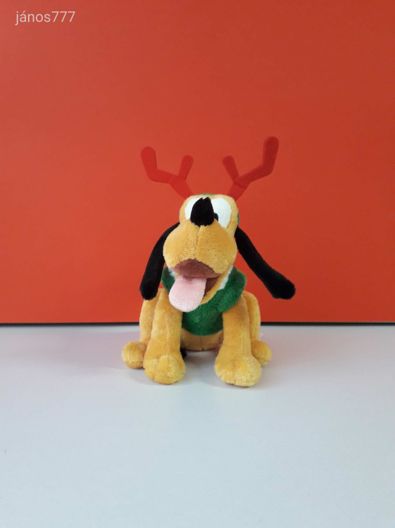 Eredeti Disney PLUTO PLÚTÓ kutya Miki Egér barát plüss kabala figura Karácsonyi kiadás EXTRA