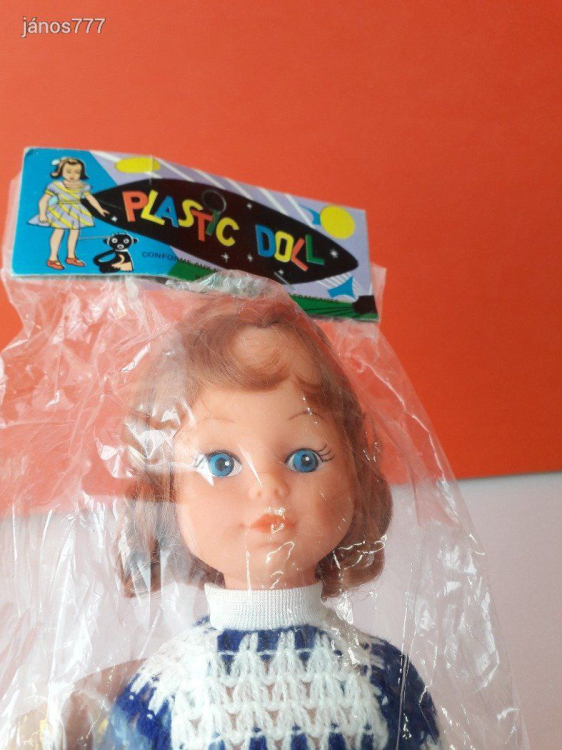 Made in Hong Kong Plastic Doll baba vintage retro kabala figura 29 cm-es lány baba ! - bontatlan
