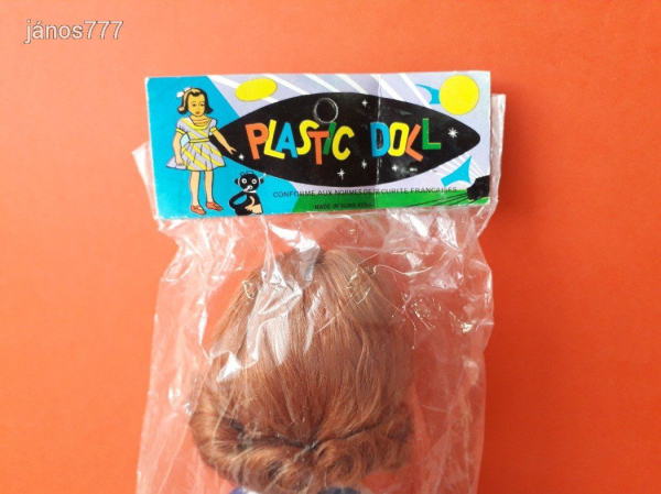 Made in Hong Kong Plastic Doll baba vintage retro kabala figura 29 cm-es lány baba ! - bontatlan