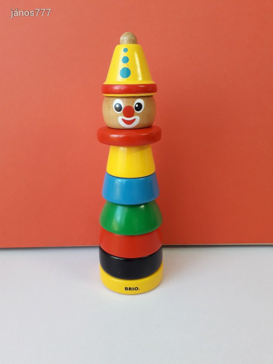 Eredeti BRIO Bohóc építőjáték fa készségfejlesztő játék !! BRIO 30120