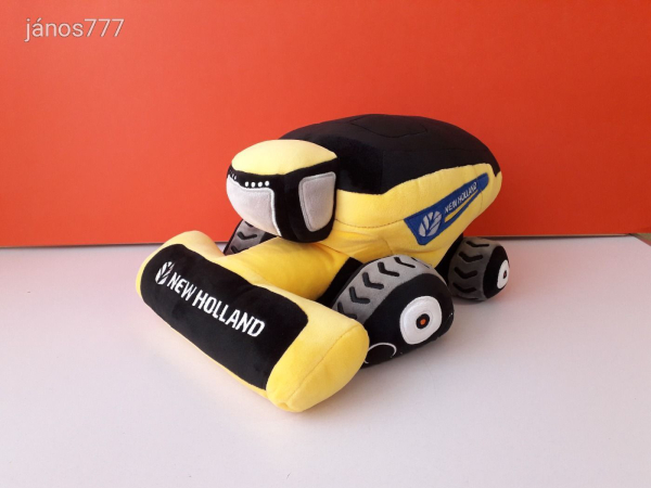 Eredeti NEW HOLLAND plüss KOMBÁJN TRAKTOR munkagép Nagy 37 cm-es kabala figura !! EXTRA !!