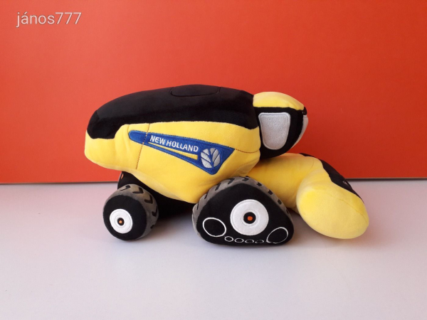 Eredeti NEW HOLLAND plüss KOMBÁJN TRAKTOR munkagép Nagy 37 cm-es kabala figura !! EXTRA !!
