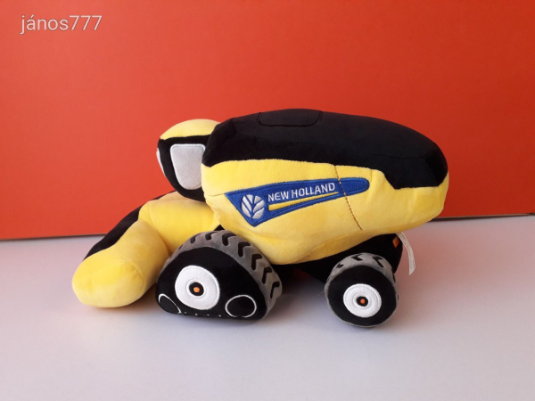 Eredeti NEW HOLLAND plüss KOMBÁJN TRAKTOR munkagép Nagy 37 cm-es kabala figura !! EXTRA !!