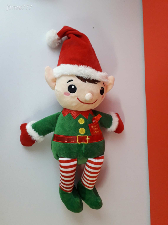 MANÓ plüss figura Santa's little helper Télapó segítője 43 cm kabala figura Karácsonyi kiadás EXTRA