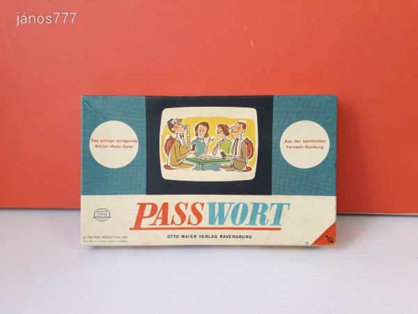 Eredeti Ravensburger 1963 PASSWORT társasjáték !!!