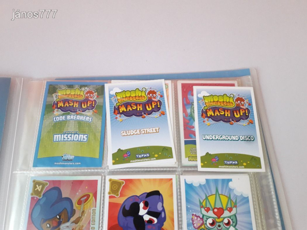 Eredeti Topps Moshi Monsters Mash Up! kártya gyűjtemény gyűjtő mappában !! 142db kártya !!!