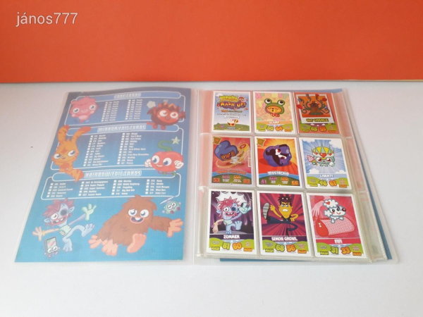 Eredeti Topps Moshi Monsters Mash Up! kártya gyűjtemény gyűjtő mappában !! 142db kártya !!!