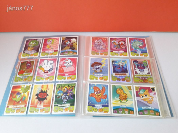 Eredeti Topps Moshi Monsters Mash Up! kártya gyűjtemény gyűjtő mappában !! 142db kártya !!!