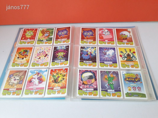 Eredeti Topps Moshi Monsters Mash Up! kártya gyűjtemény gyűjtő mappában !! 142db kártya !!!